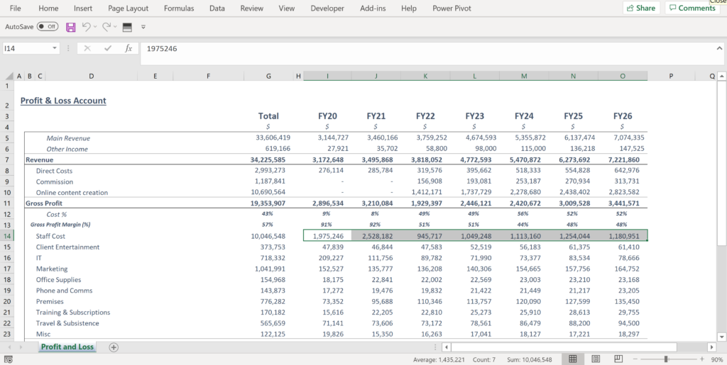 Highlight a row of your data